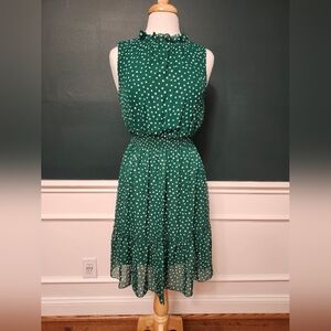 Green Polka Dot Sleeveless Dress